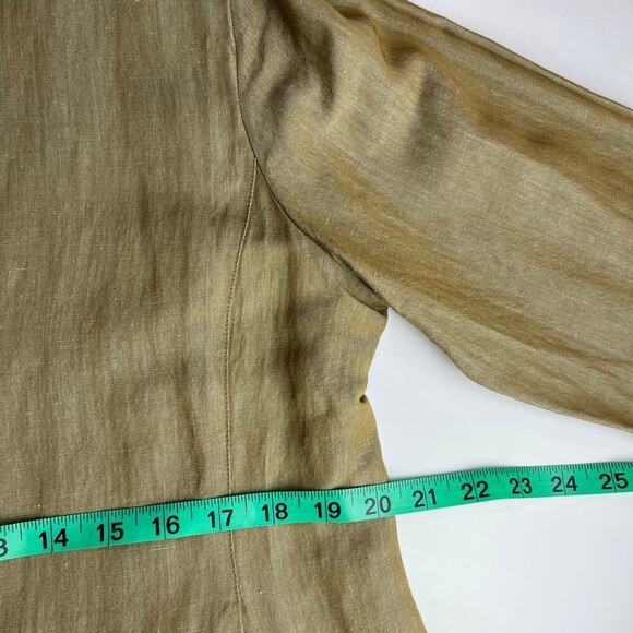 Eileen Fisher Crinkle Round Neck Jacket Lightweight Button Up Linen Blend L NWT - Picture 13 of 16